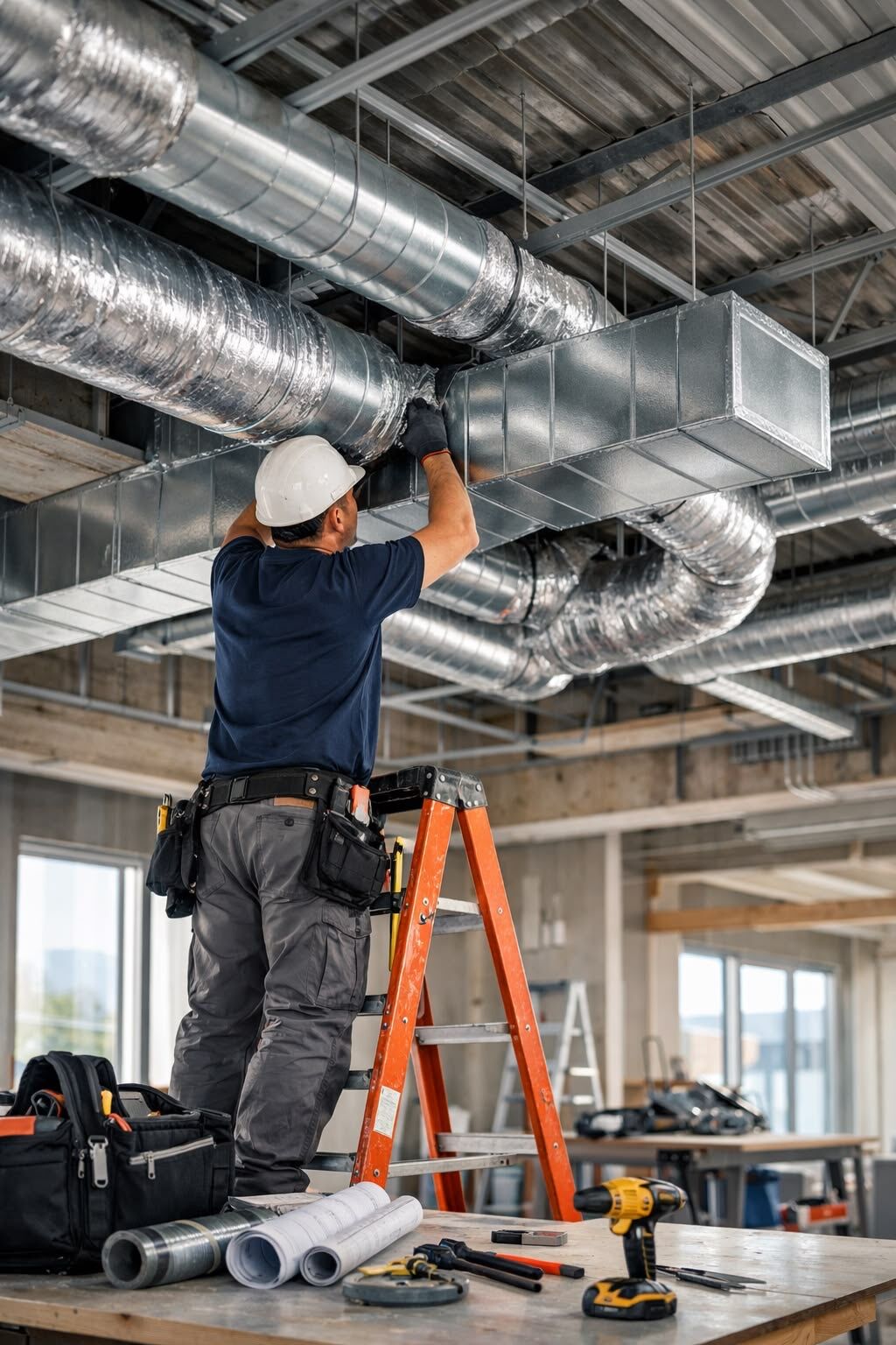 Installation d’un réseau de gaines de ventilation