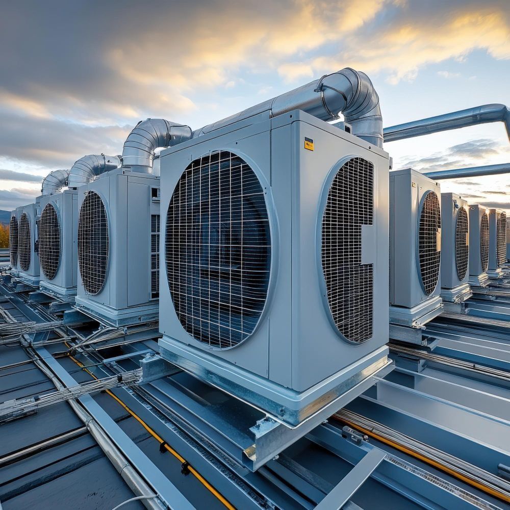 Groupes extérieurs de climatisation installés en toiture